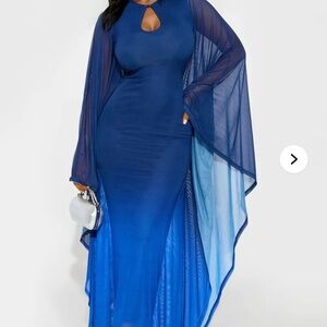 Poisoned Love Ombre Mesh Maxi Dress - Navy Fashion Nova